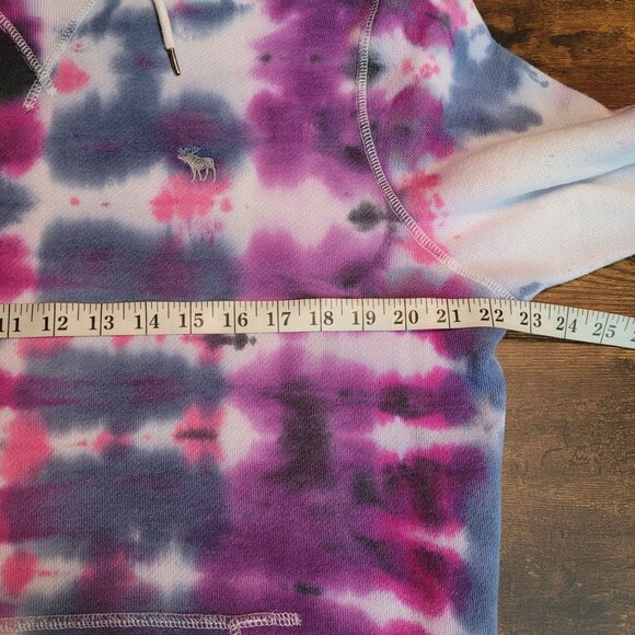Abercrombie & Fitch Hoodie L Tie Dye Soft Fleece Stretch Pocket Front - Picture 6 of 10